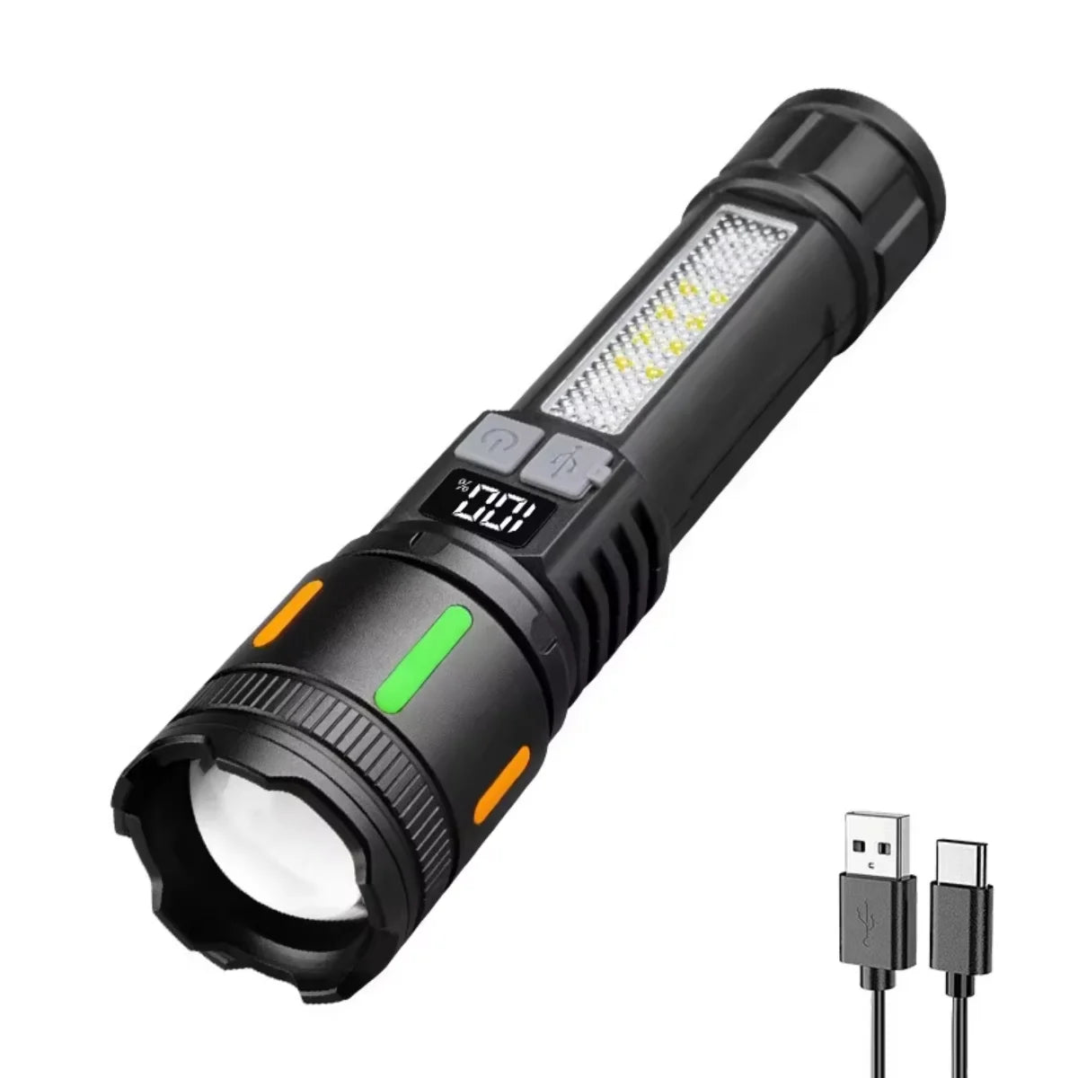 LongRange Rechargeable Flashlight Zoomable,Waterproof Torch for Camping,Emergencies  Outdoor Adventures Multi-Functional Durable