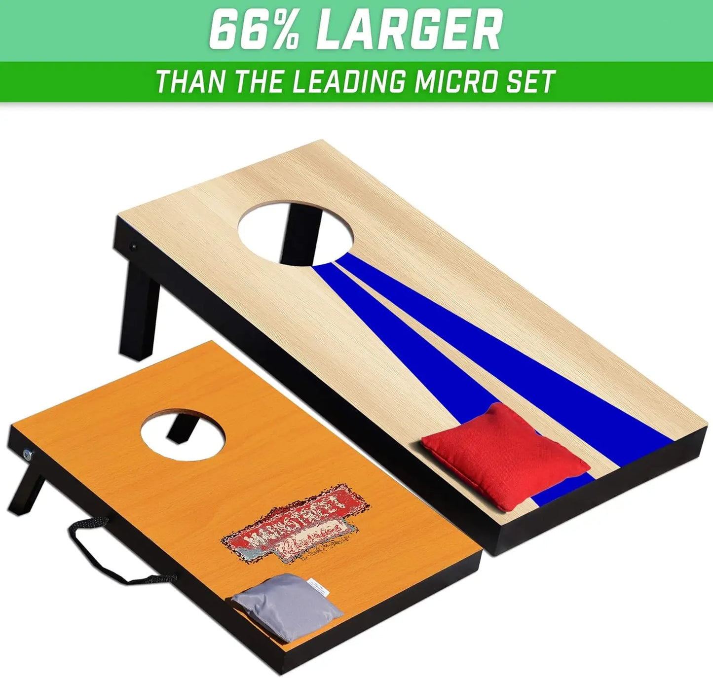 Portable Cornhole Game Set with 6 Bean Bags - Classic or Wood Designs for Indoor & Outdoor Fun