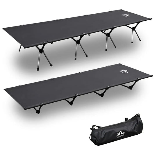Night Cat Camping Cot Bed - Portable Folding Sleeping Cots for Adults 1-Person Outdoor Elevated Off-Ground Beds Easy Set-up Army Sleeping Bed