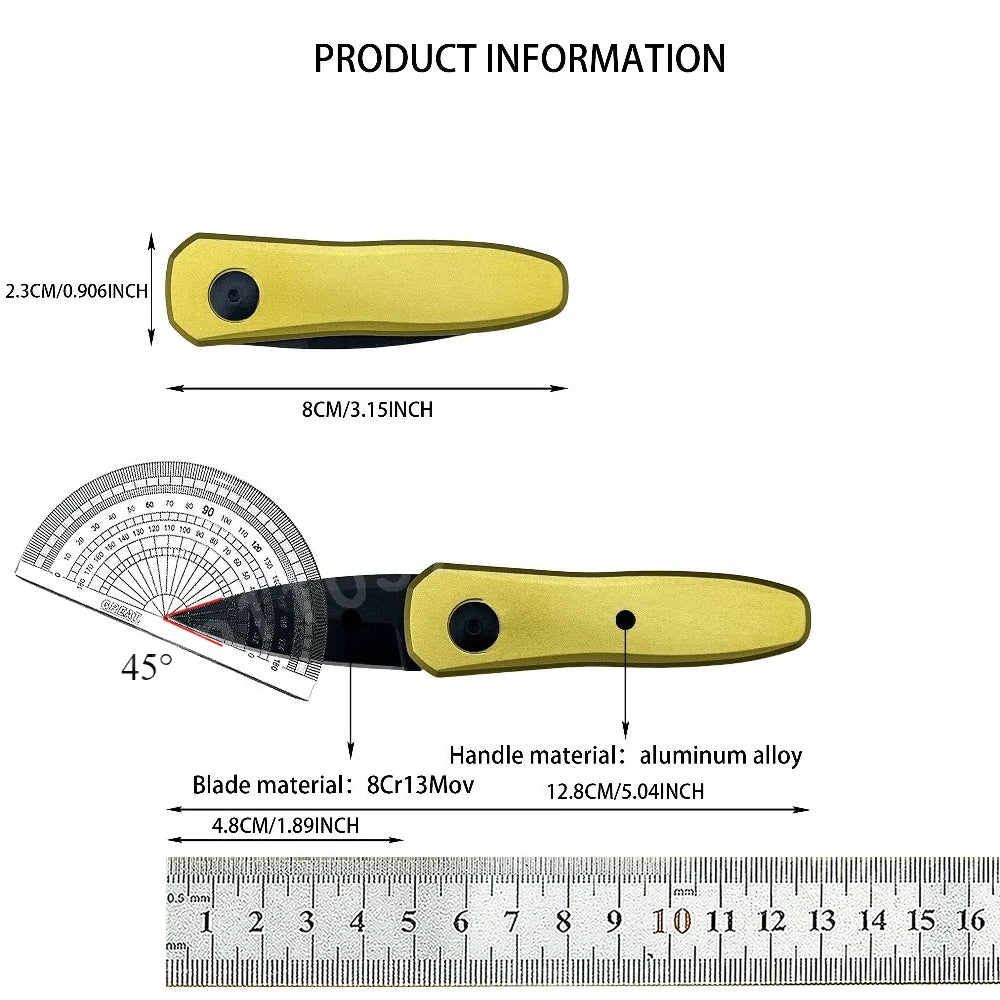 KS 7500 Three-color Folding Utility Knife with High-hardness 8Cr13Mov Blade Aluminum Handle Outdoor Jungle Hiking EDC Tool Knife