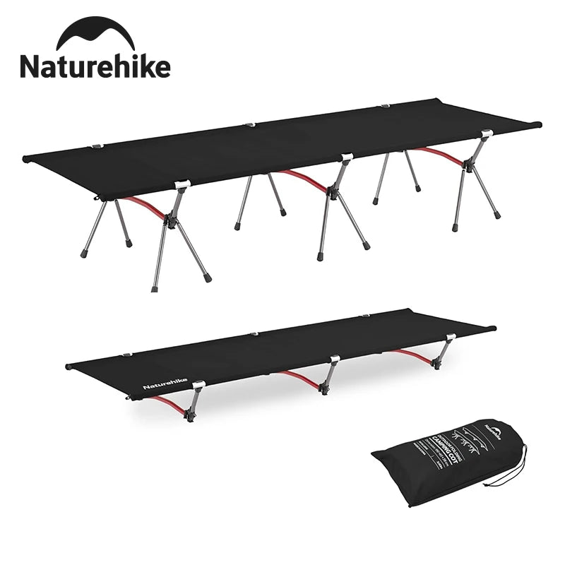 Naturehike Folding Camping Cot Height Adjustable Ultralight Backpacking Cot Portable Outdoor Travel Camping Bed Tent Bed
