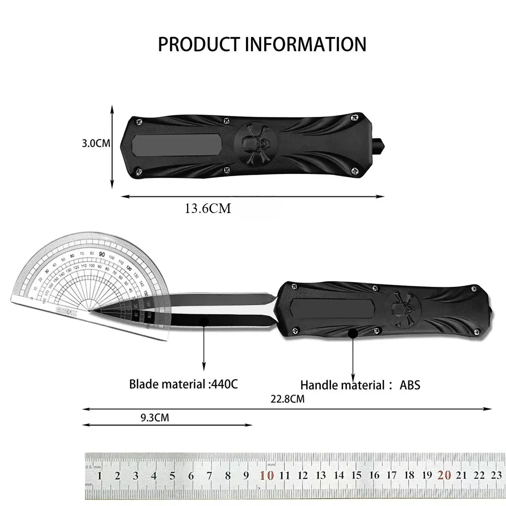 Outdoor Multifunctional Pocket Folding Knife, 440C Steel Blade ABS Handle, Durable Camping EDC Survival Rescue Hunting Tools