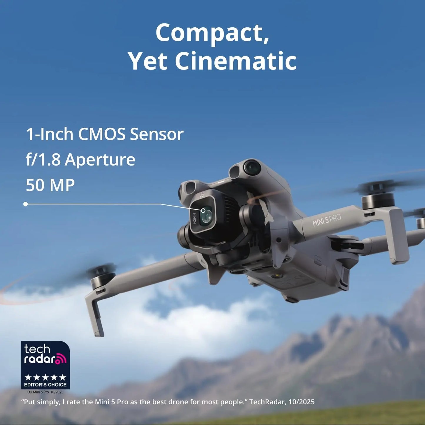 DJI Mini 5 Pro Camera Drones ActiveTrack 360° Ultra-Light Foldable with 1-Inch CMOS 4K Camera Drone Omnidirectional Obstacle Sensing 225° Gimbal 20km Transmission With Mini 5 Pro Accessories for Beginners