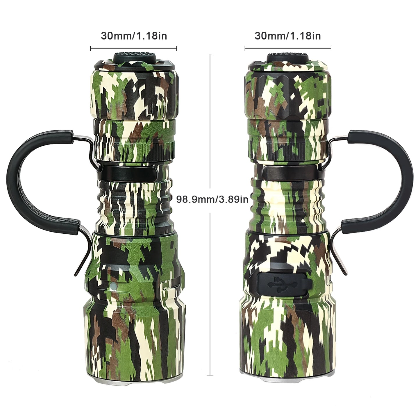 Wurkkos TD07 1300LM Tactical Flashlight 479M Long Throw IP68 Waterproof 18350 Battery Torch Dual Switches and Ring Handle Grip