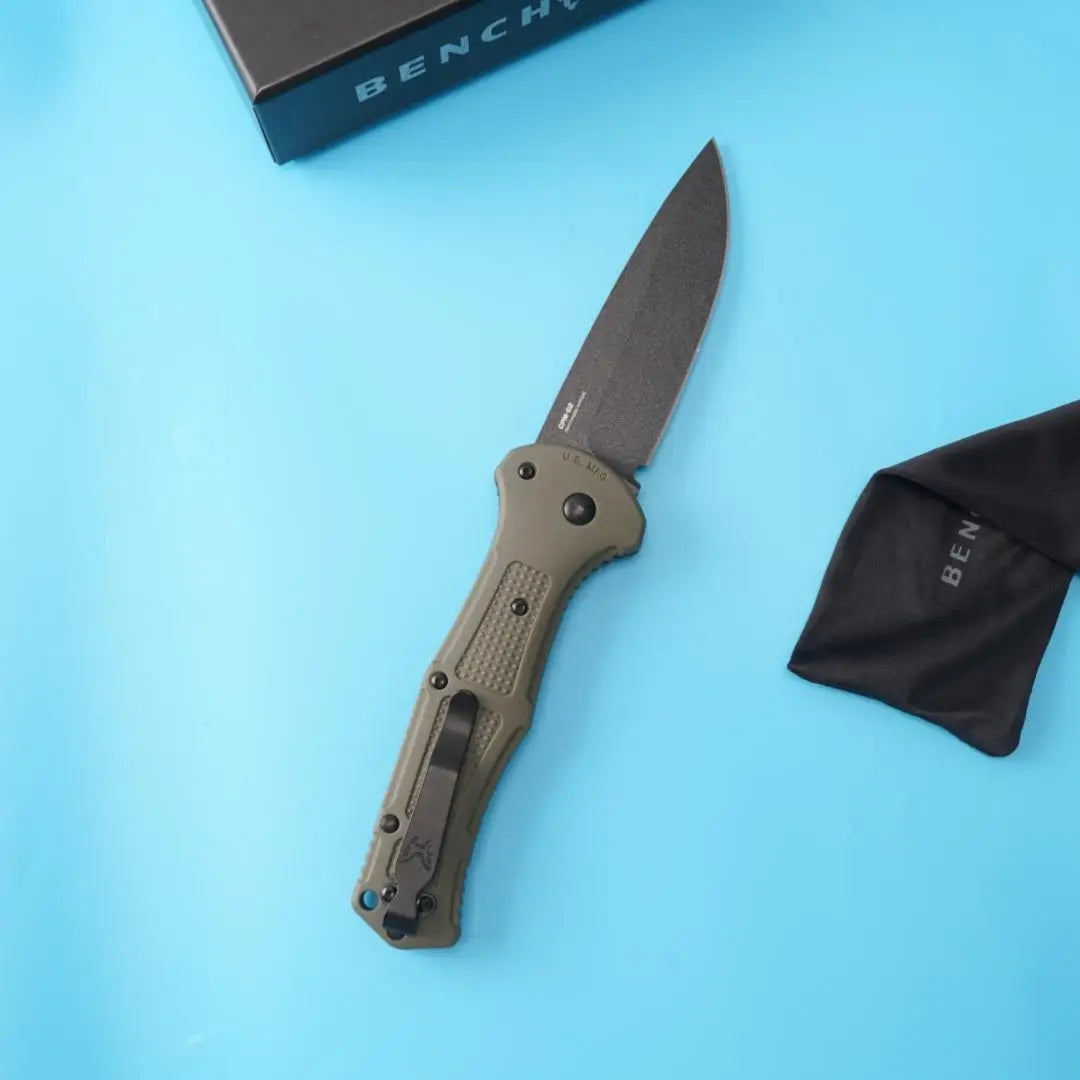 BM 9070 Pocket Folding Knife D2 Blade Nylon Fiber Handle Hunting Self-defense Camping Tactical Survival Knives Portable EDC Tool