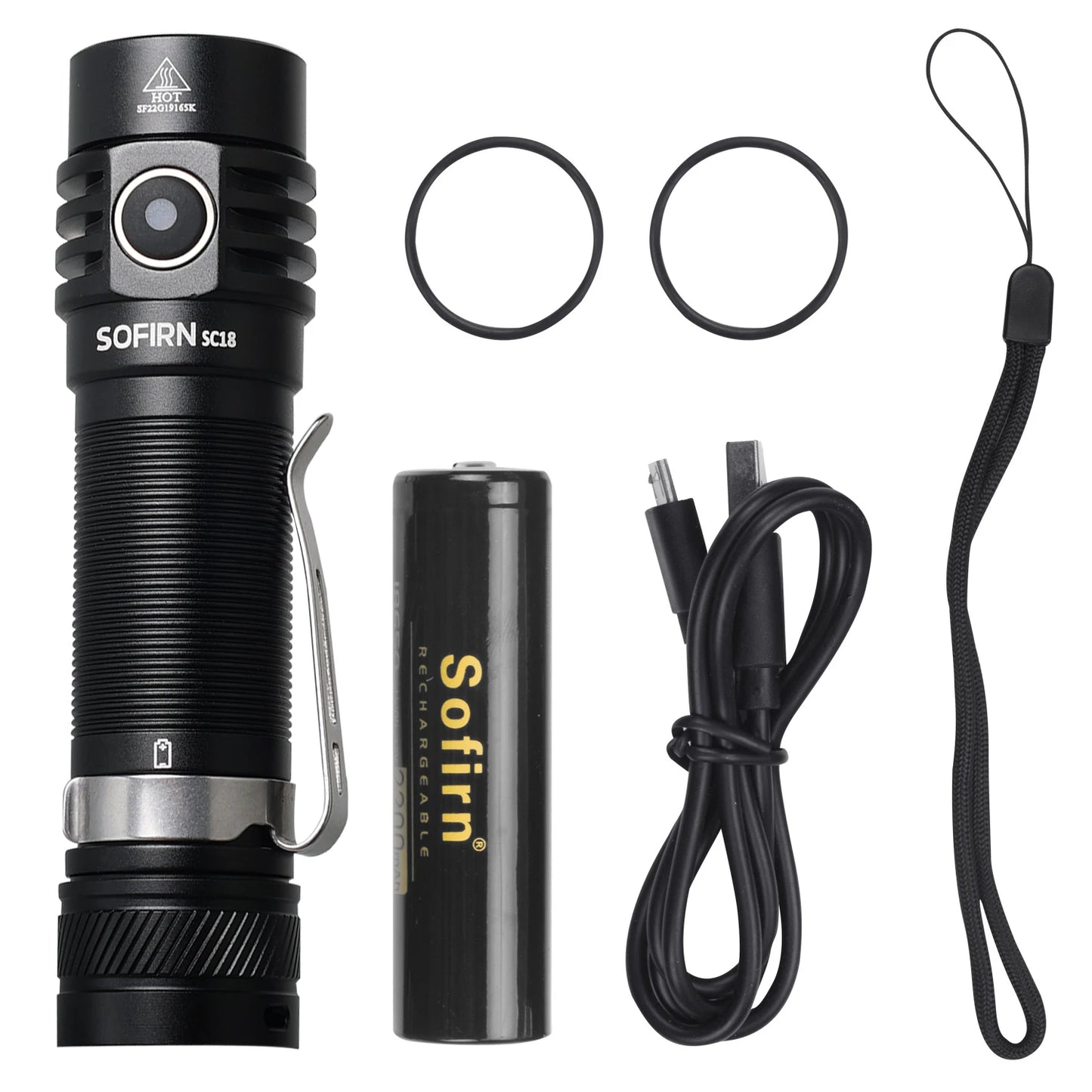 Sofirn SC18 1800lm SST40 LED  EDC Flashlight 18650 Torch TIR Optics Lens USB C Rechargeable Lantern