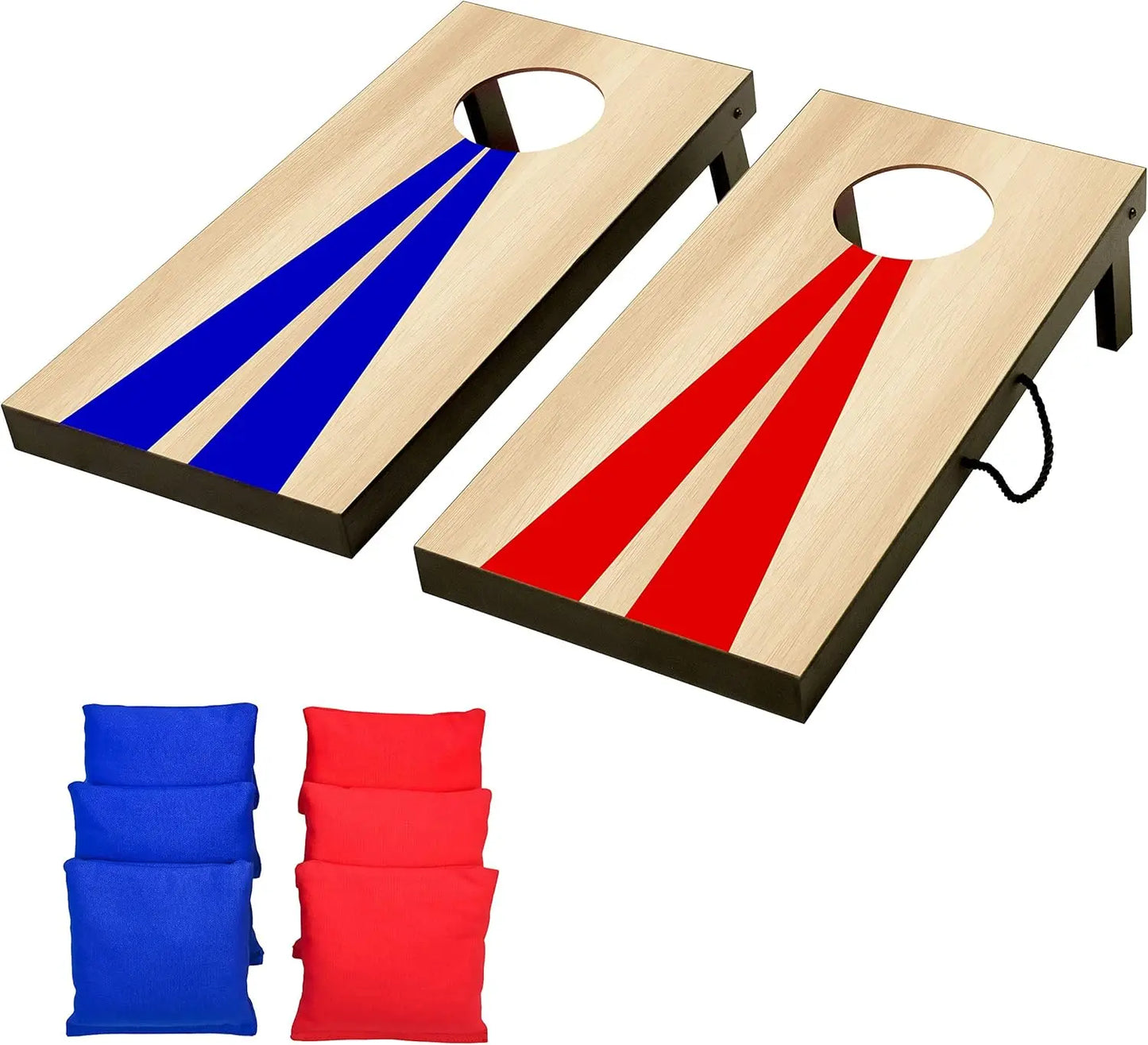 Portable Cornhole Game Set with 6 Bean Bags - Classic or Wood Designs for Indoor & Outdoor Fun