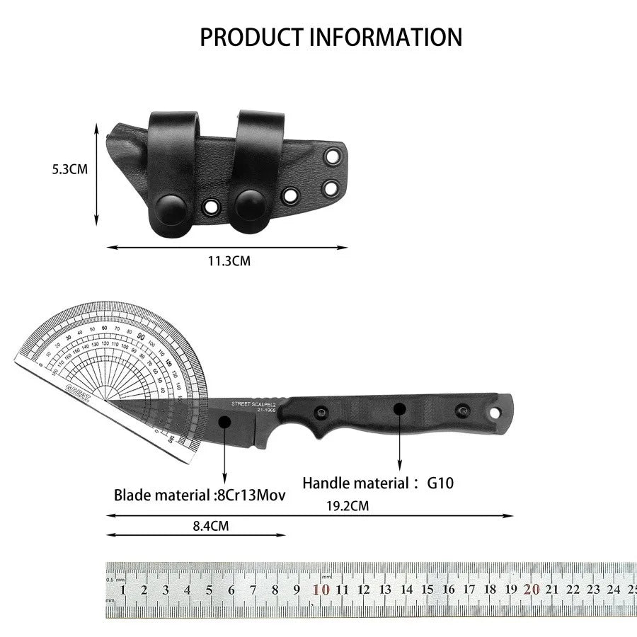 High-hardness Straight Knife Durable 8Cr13Movg Steel Outdoor Camping Hiking EDC Rescue Purposes Adventure Survival Knife