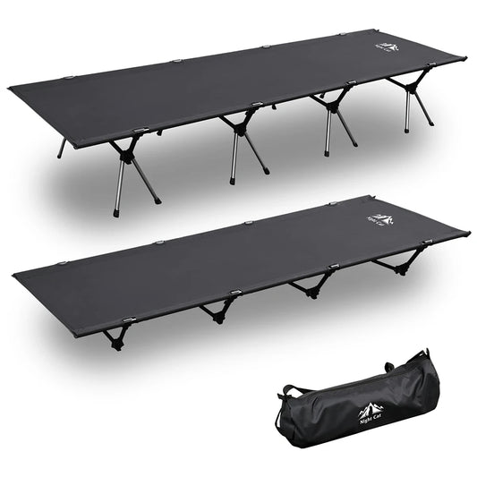 Night Cat Camping Cot Bed - Portable Folding Sleeping Cots for Adults 1-Person Outdoor Elevated Off-Ground Beds Easy Set-up