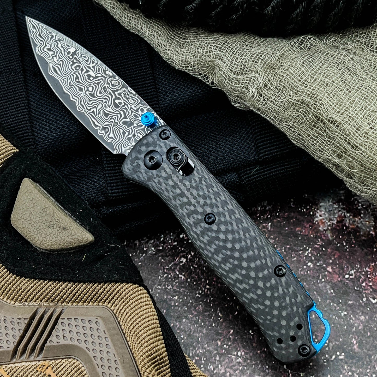 Outdoor Carbon Fiber Tactical Survival Folding Knife Edc Camping Hiking Pocket Knife
