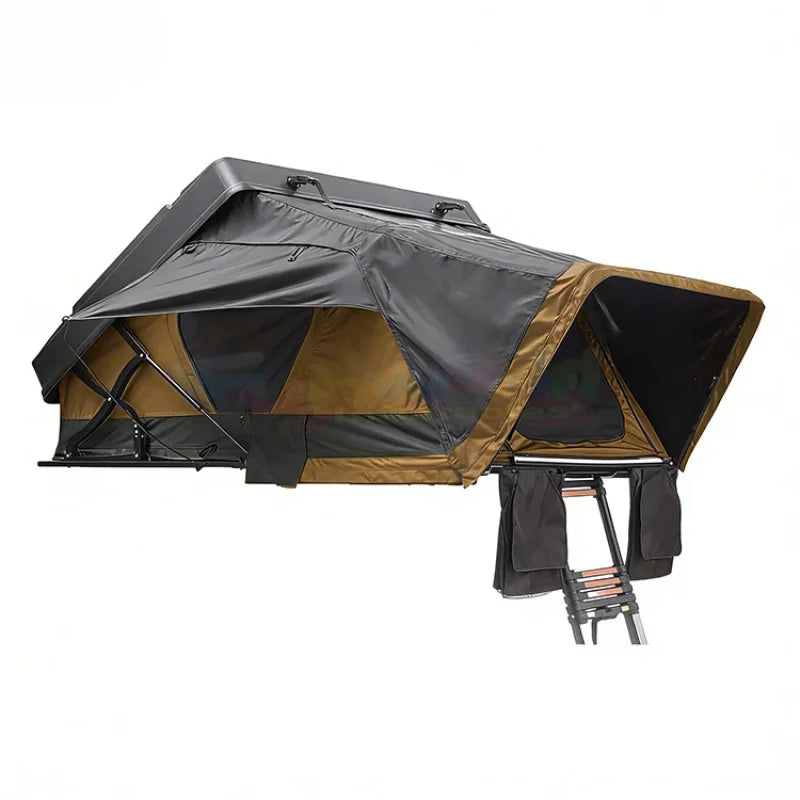 Fiberglass Aluminum Hard Shell Rooftop Tent Waterproof Complete With Telescopic Ladder Overland Offroad Self-driving Adventure C