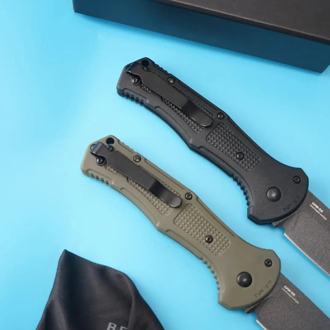 BM 9070 Pocket Folding Knife D2 Blade Nylon Fiber Handle Hunting Self-defense Camping Tactical Survival Knives Portable EDC Tool