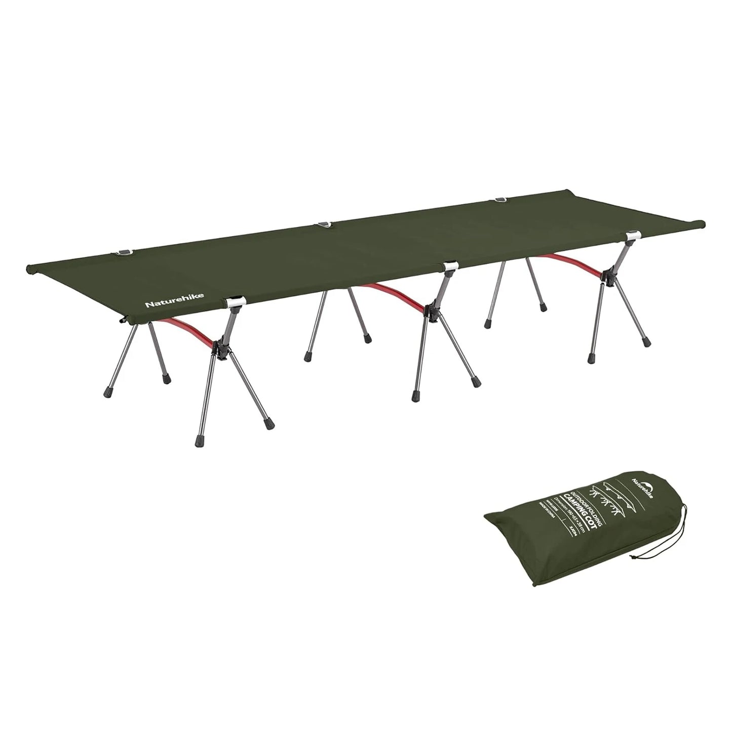 Naturehike Folding Camping Cot Height Adjustable Ultralight Backpacking Cot Portable Outdoor Travel Camping Bed Tent Bed