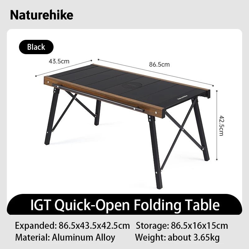 Naturehike Camping Folding Aluminum Alloy IGT Table Multifunctional Portable BBQ Grill Table Outdoor Picnic Cooking Table