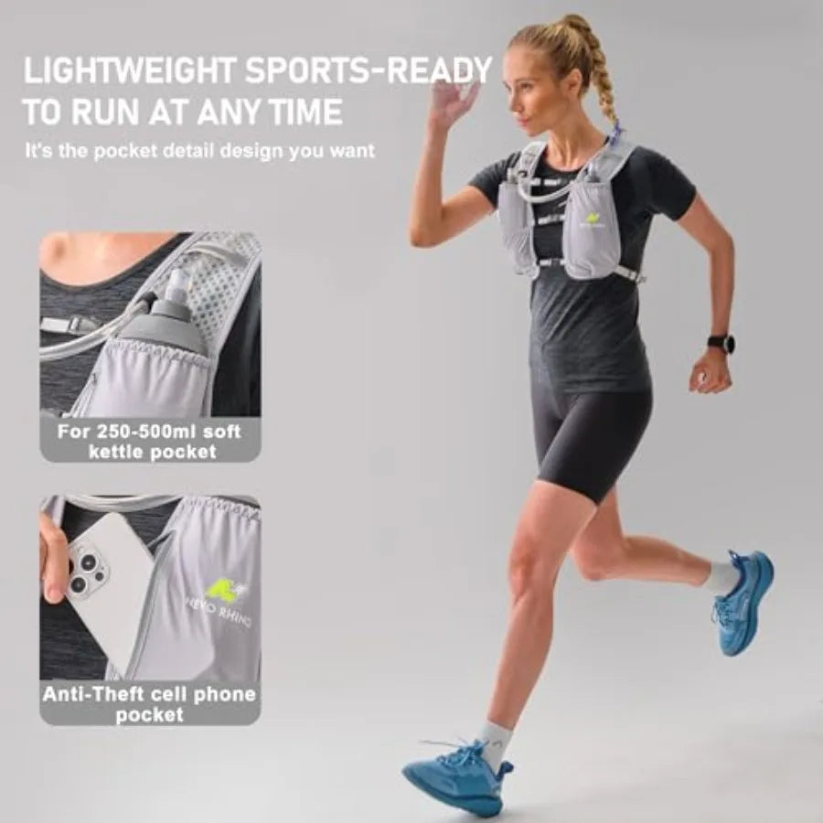Running Hydration Vest for Women 1.5L Water Bladder Backpack 5L Small -Lightweight Breathable Hydration Vest for Hiking Trail R