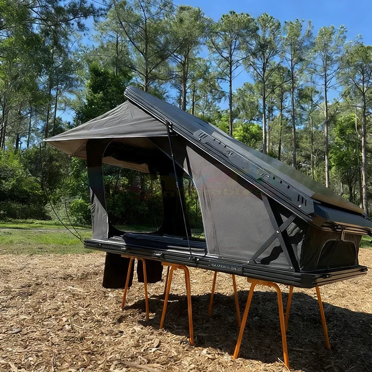 Fiberglass Aluminum Hard Shell Rooftop Tent Waterproof Complete With Telescopic Ladder Overland Offroad Self-driving Adventure C