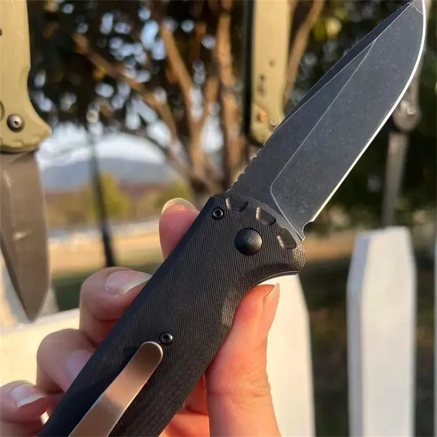 BM 4300 Folding Knife G10 Handle Wilderness Exploration, Hunting, Jungle Survival, Ergonomic Handle, EDC Multi-functional Knives