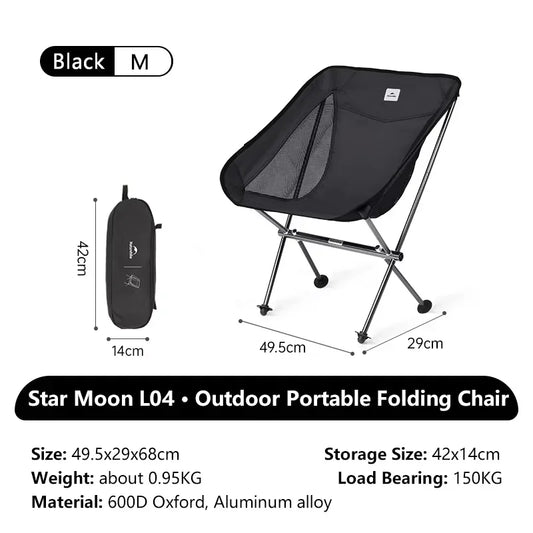 Naturehike Ultralight Folding Chair L04 150kg Load Capacity for Fishing Picnic Outdoor Hiking Moon Chair Portable Relax Chair