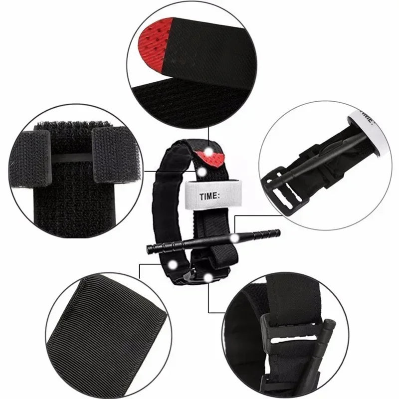 Tactical Medical Tourniquet for Outdoor Exploration Combat Application Red Tip Medical Emergency Belt Aid survival gear survival