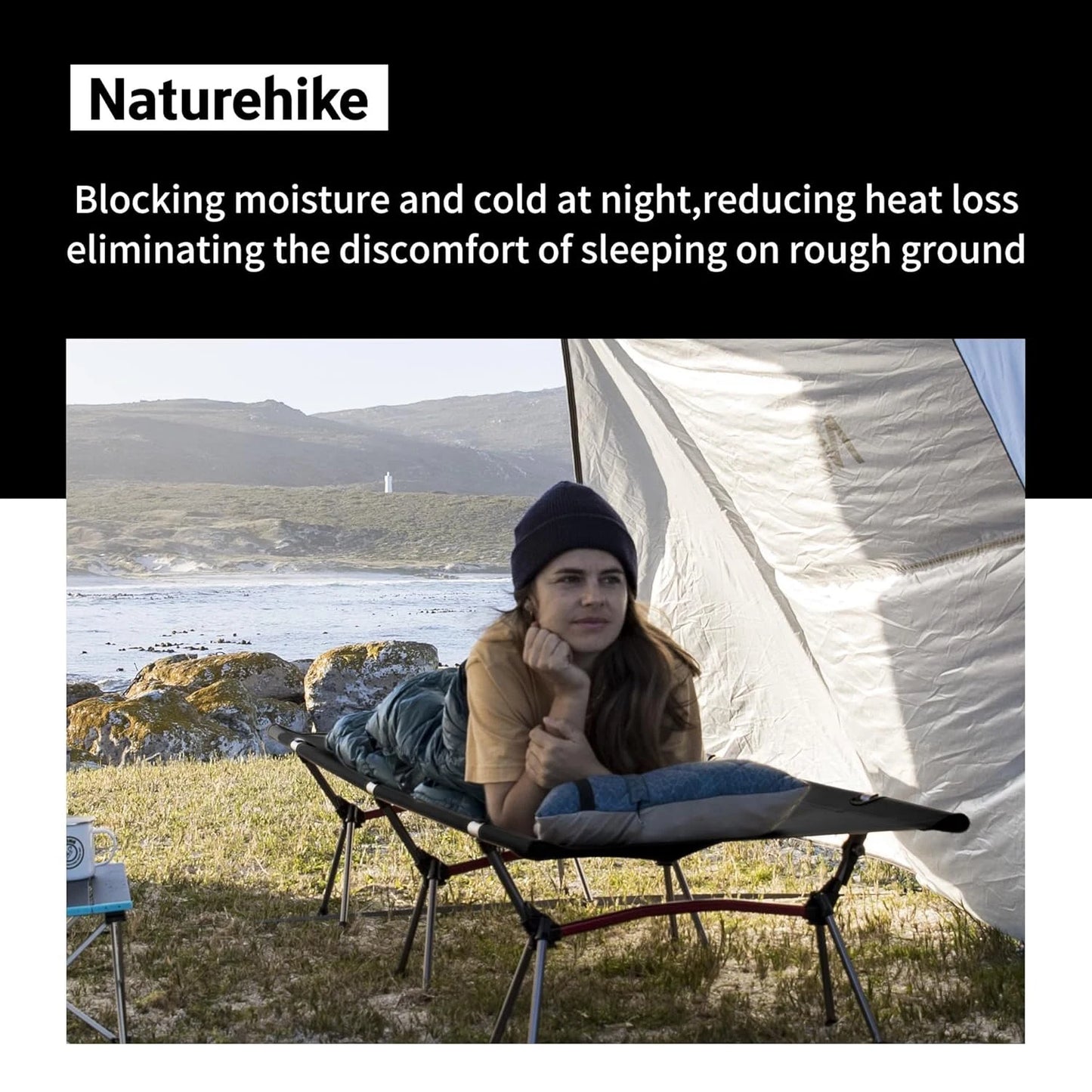 Naturehike Folding Camping Cot Height Adjustable Ultralight Backpacking Cot Portable Outdoor Travel Camping Bed Tent Bed