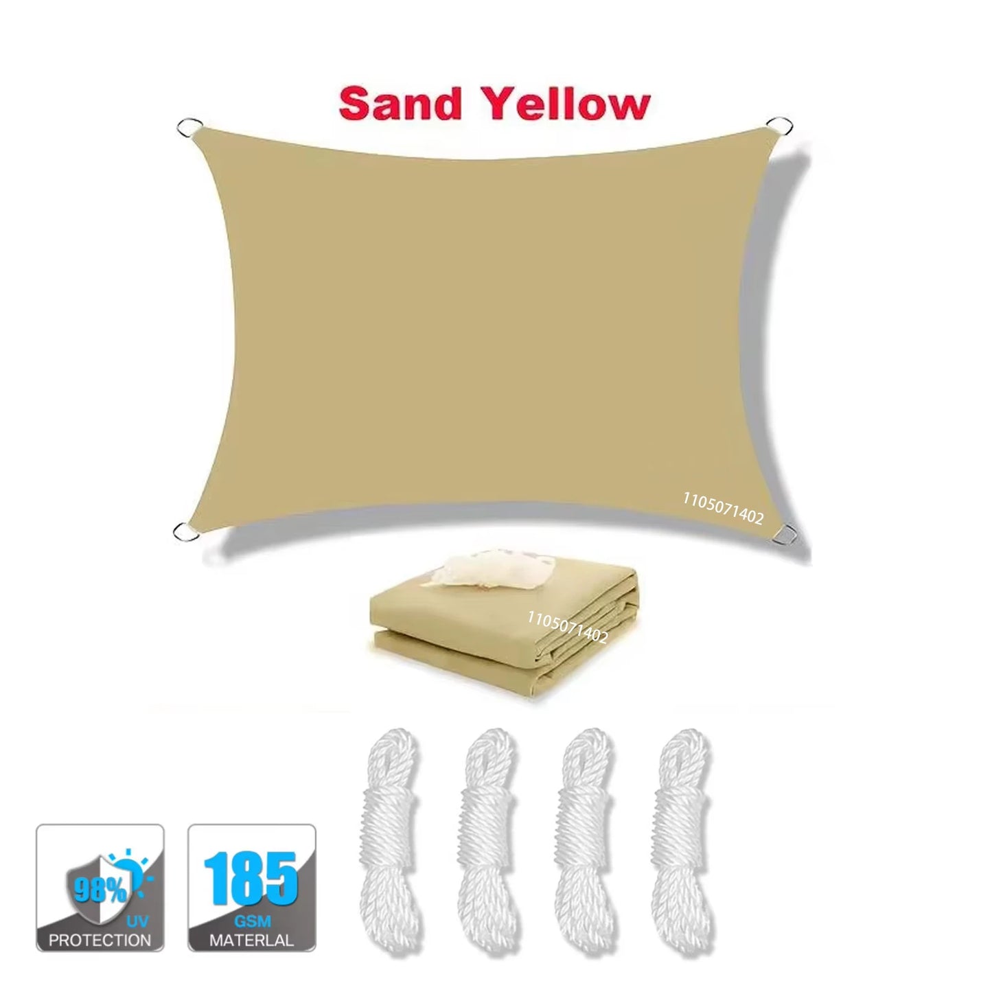 Waterproof Sun Shade Sail UV Block Canopy for Patio Garden Backyard Outdoor with D-Rings