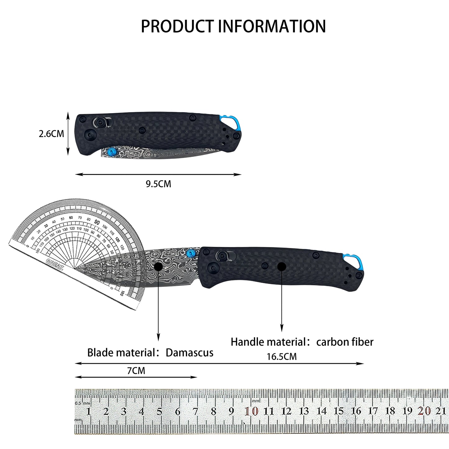 Outdoor Carbon Fiber Tactical Survival Folding Knife Edc Camping Hiking Pocket Knife