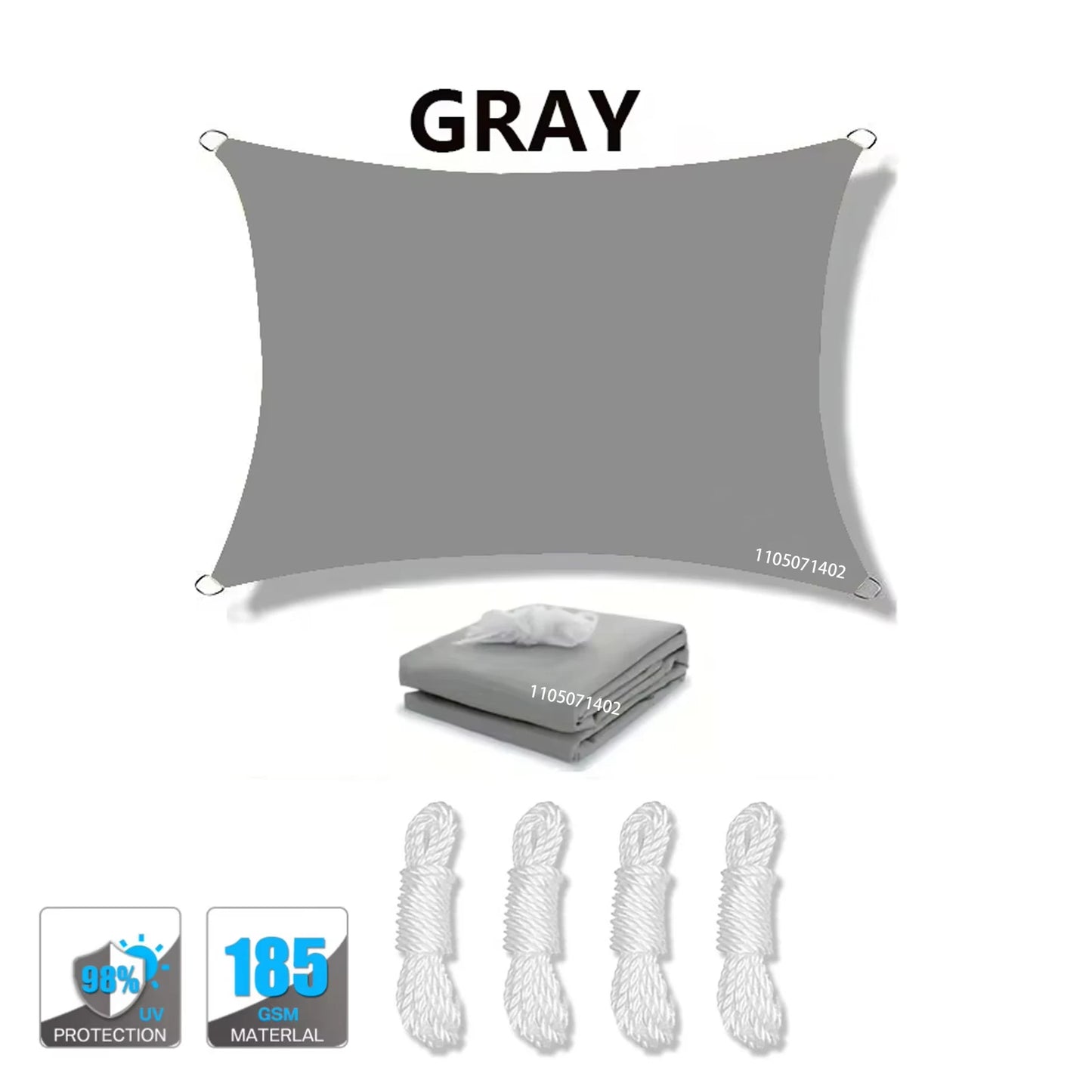 Waterproof Sun Shade Sail UV Block Canopy for Patio Garden Backyard Outdoor with D-Rings