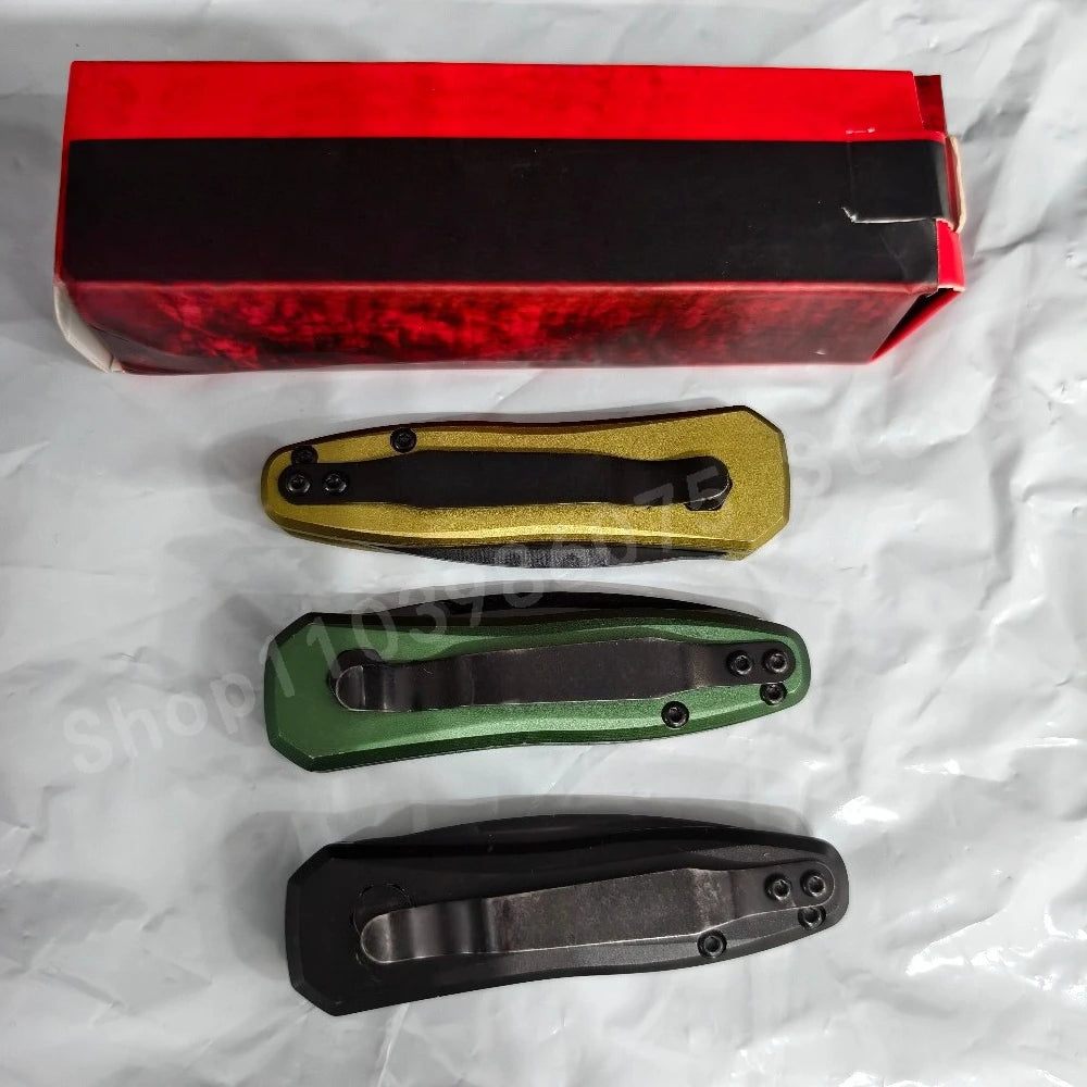 KS 7500 Three-color Folding Utility Knife with High-hardness 8Cr13Mov Blade Aluminum Handle Outdoor Jungle Hiking EDC Tool Knife