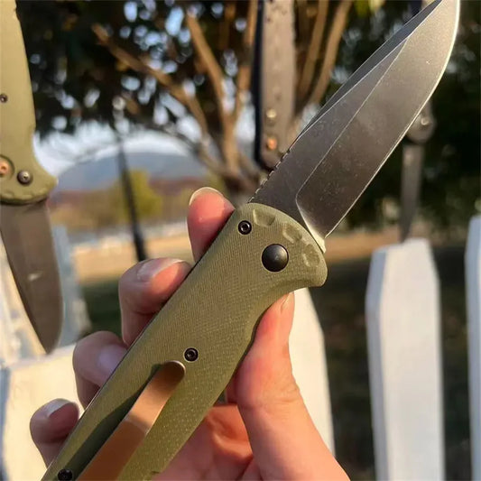 BM 4300 Folding Knife G10 Handle Wilderness Exploration, Hunting, Jungle Survival, Ergonomic Handle, EDC Multi-functional Knives