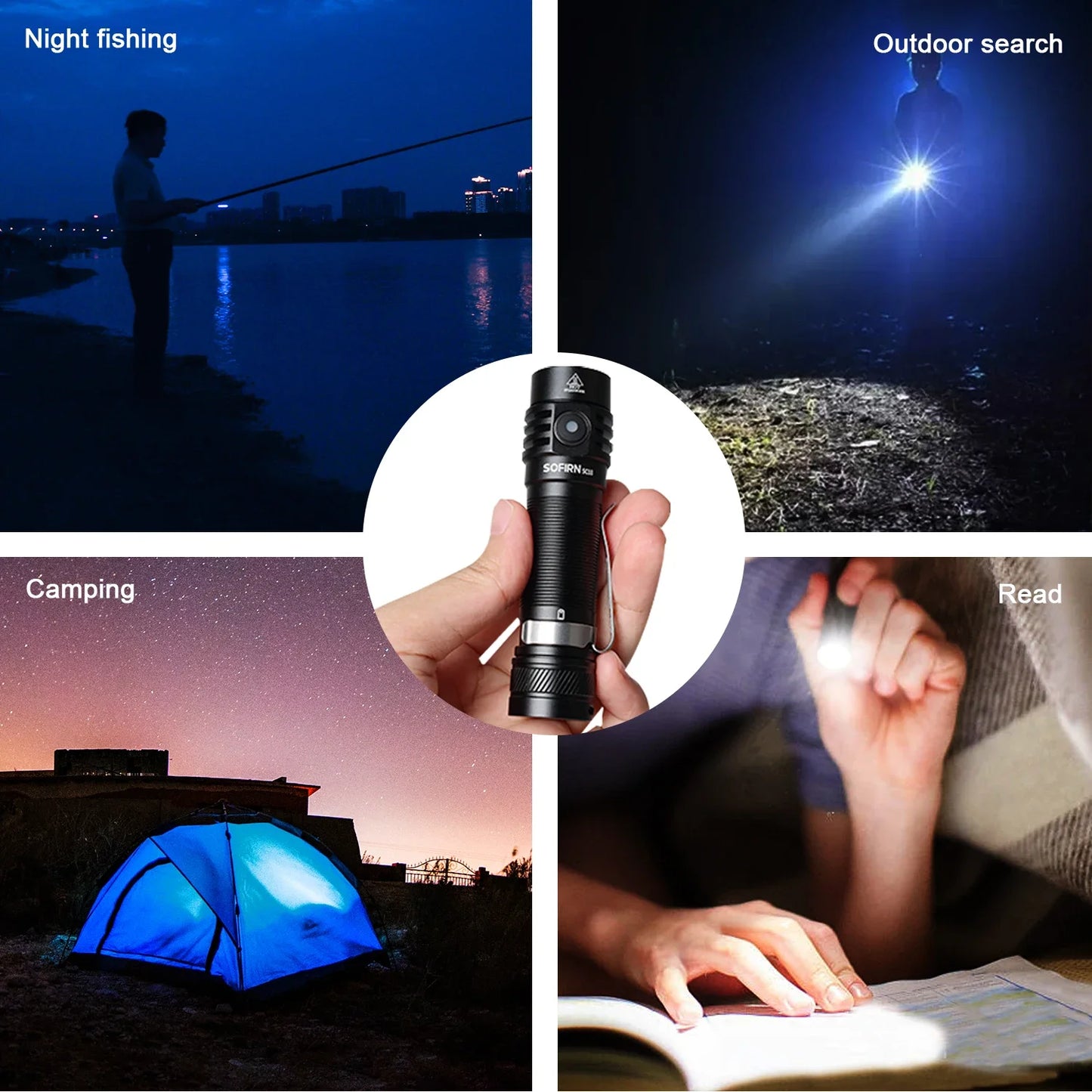 Sofirn SC18 1800lm SST40 LED  EDC Flashlight 18650 Torch TIR Optics Lens USB C Rechargeable Lantern