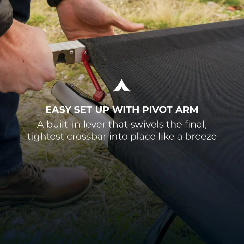 Heavy-Duty Oversized Folding Camping Cot for Adults, Elevated Sleeping Bed, Easy Setup, Supports 400 lbs