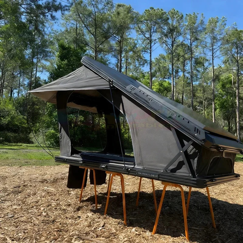 Fiberglass Aluminum Hard Shell Rooftop Tent Waterproof Complete With Telescopic Ladder Overland Offroad Self-driving Adventure C