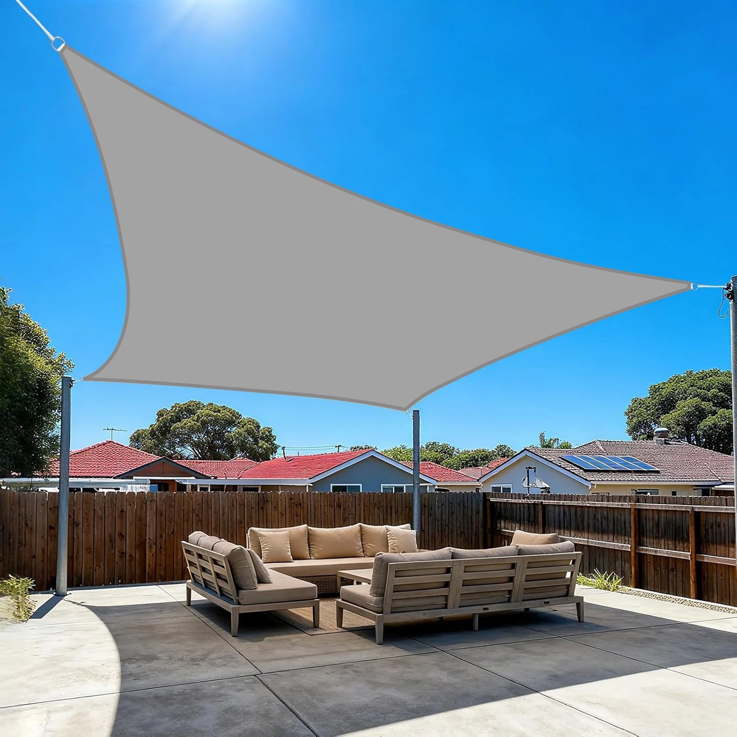 Waterproof Sun Shade Sail UV Block Canopy for Patio Garden Backyard Outdoor with D-Rings