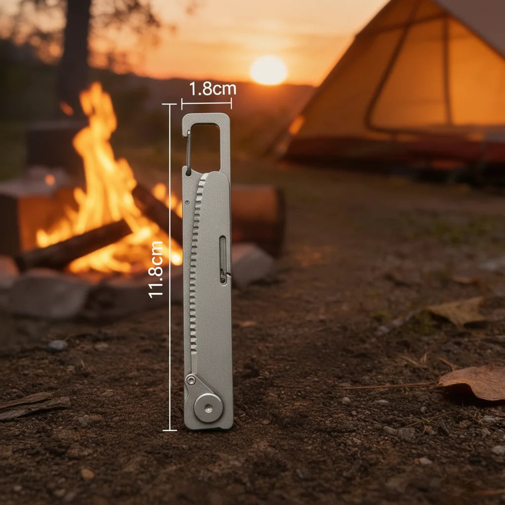 Titanium Folding Spoon and Fork for Camping, Multifunctional combination tableware - Lightweight, Durable Travel Utensil  - EDC