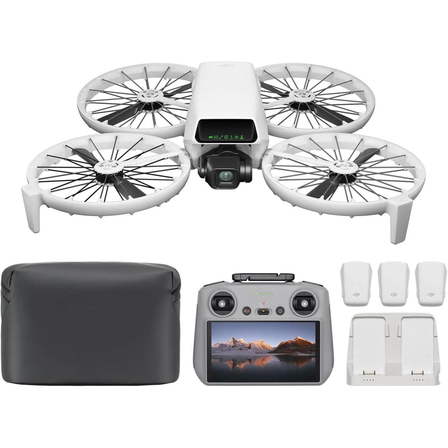 DJI Drones Flip Fly More Combo With RC 2 Screen Remote Controller, Drone With 4K UHD Camera for Adults, Palm Takeoff, Auto Return, Intelligent Flight, 3 Batteries for 93-Min Flight Time